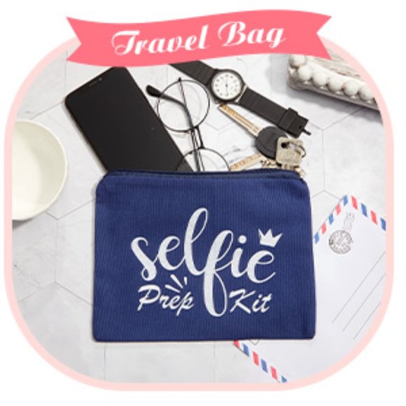 NWOT Women’s Makeup Accessory Red Cosmetic Bag With Fun Saying-WakeUp And Makeup - Picture 8 of 12